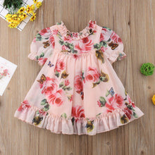 Load image into Gallery viewer, Floral Tulle Dress Kid Baby Girl Flower Puff Sleeve Princess  Wedding Party Pageant Children Dress For All Occasion

