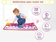 Load image into Gallery viewer, Music Carpets Piano Mats Music Touch Play Keyboard with 8 Demo Songs Baby Animals Educational Toy for Kids
