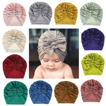 Load image into Gallery viewer, Modern Handamde Toddler Baby Boys&amp; Girls Turban Head Wrap Beanie Cotton Hat Solid Cap Headband For Kids
