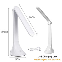 Load image into Gallery viewer, STEVVEX LED Touch Table Lamp Foldable USB Powered Dimming Desk Lamp LED With Eye Protection Reading Light Student Working Desk Light Lamp (White)
