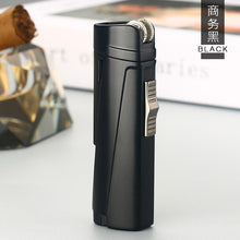 Load image into Gallery viewer, NEW Modern Luxury Grinding Wheel Three Torch Turbo Lighters For Cigarettes Accessories Cigar Smoking Lighters New Metal Design
