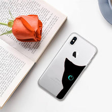 Load image into Gallery viewer, Cute black cat Phone Case for iphone 13 11 12 pro XS MAX 8 7 6 6S Plus X 5S SE 2020 XR case  Cute Cat Slim Fit Glossy Stylish Cover Soft Shockproof Phone Case
