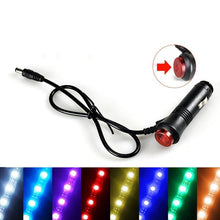 Load image into Gallery viewer, Interior Car Lights LED Car Strip Lights with Two-Line Waterproof Design RGB LED Strip Light With USB Wireless Remote Music Control Multiple Modes and Music Sync Under Dash Car Lighting with Car Charger, DC 12V
