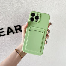 Load image into Gallery viewer, Soft Silicone Phone Case For iPhone 14 13 Pro Max 13Pro Silicone Soft Mobile Phone Case Wallet Card Holder Cover Slim Fit Thin Protective Soft Shock-Absorbing Wallet Case

