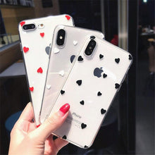 Load image into Gallery viewer, Transparent  Phone Case For iPhone 13 12 11 14 Pro Little Dots Love Heart Clear Back Cover Vintage Women Girls Soft Anti-Scratch Protective Cases for iPhone
