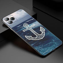 Load image into Gallery viewer, Anchor Boat Ship Wheel Phone Case For iPhone 13 12 Mini 11 Pro XS Max XR X 8 7 6S 6 Plus 5S 5 SE 2020 Black Cover Custom Anchor Hard Back Cover Case
