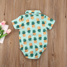 Load image into Gallery viewer, Newborn Boys Bodysuits Bow Short Sleeve Print Single Breasted Jumpsuits Shirt For Baby With Elegant Bow
