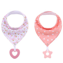 Load image into Gallery viewer, 100% Organic Cotton Super Absorbent And Soft Unisex Baby Bandana Drool Bibs And Teething Toys For Newborn
