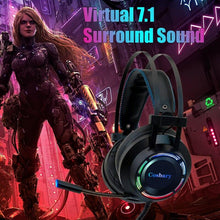 Load image into Gallery viewer, Gaming Headset Headphones with Microphone for PC Computer for Game One Professional Gamer Earphone Surround Sound RGB Light
