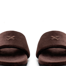 Load image into Gallery viewer, Women's Chocolate Brown Velvet House Slide
