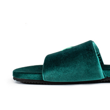 Load image into Gallery viewer, Women's Emerald Velvet House Slide
