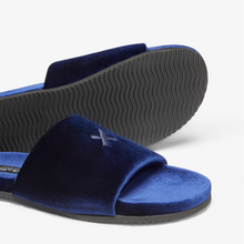 Load image into Gallery viewer, Women's Midnight Navy Velvet House Slide
