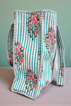 Load image into Gallery viewer, SC - ETA 2/18 - Cottage Garden Blue Striped Tote Bag
