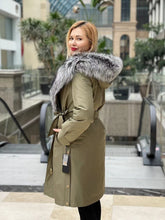 Load image into Gallery viewer, Genuine Silver Fox Fur Trim Rabbit Fur Insulated Parka
