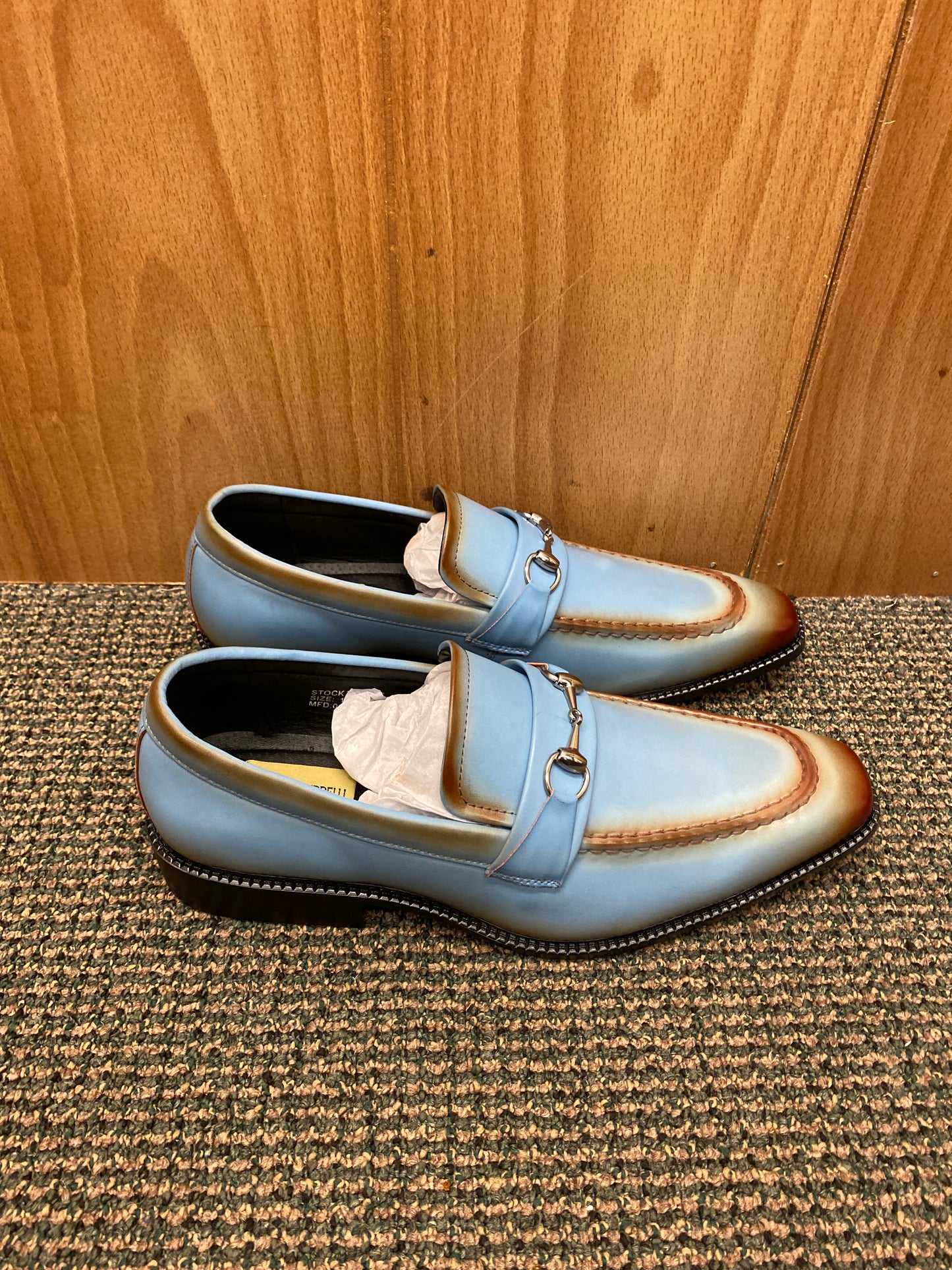 Antonio Cerrelli 7007 Blue/Tan Men’s Slip-on Dress Shoes