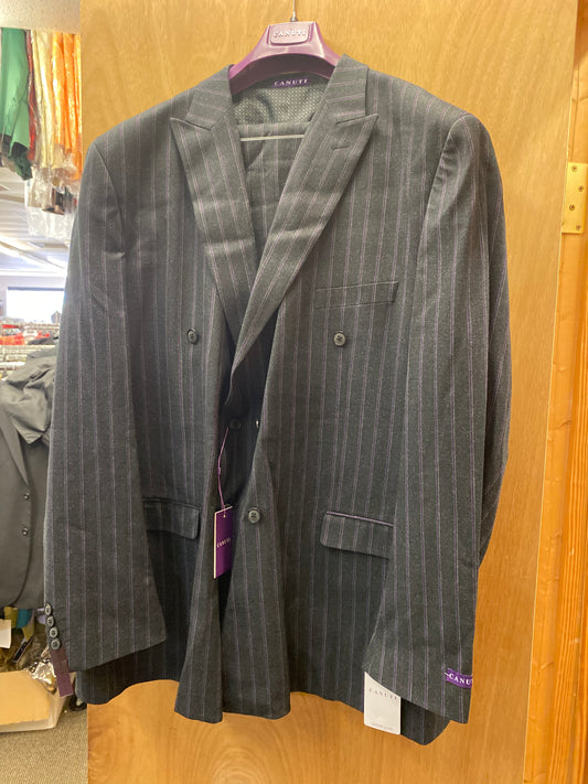 Canuti Peter C158 Purple/Grey Stripe Double Breasted Modern Fit Suit