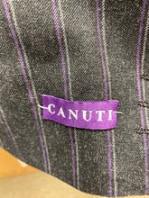 Load image into Gallery viewer, Canuti Peter C158 Purple/Grey Stripe Double Breasted Modern Fit Suit
