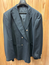 Load image into Gallery viewer, Sachri Black Double Breasted peak lapel Blazer Size 58L| 100% Wool
