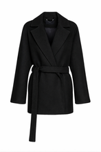 Load image into Gallery viewer, Astoria Midi Cashmere Wool Blend Coat in Black
