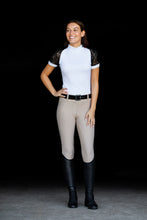 Load image into Gallery viewer, Short Sleeve Lace shirt White/Black
