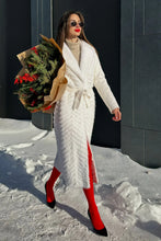 Load image into Gallery viewer, Genuine Mink Fur Rex Fur Trim Virgin Wool Coat in White
