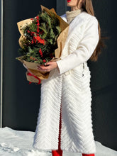 Load image into Gallery viewer, Genuine Mink Fur Rex Fur Trim Virgin Wool Coat in White
