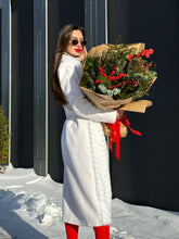 Load image into Gallery viewer, Genuine Mink Fur Rex Fur Trim Virgin Wool Coat in White
