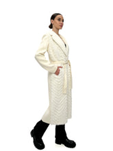 Load image into Gallery viewer, Genuine Mink Fur Rex Fur Trim Virgin Wool Coat in White
