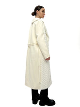 Load image into Gallery viewer, Genuine Mink Fur Rex Fur Trim Virgin Wool Coat in White
