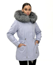 Load image into Gallery viewer, Genuine Silver Fox Fur Trim Rabbit Fur Insulated Parka
