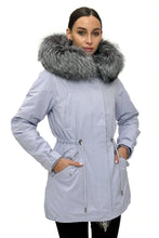 Load image into Gallery viewer, Genuine Silver Fox Fur Trim Rabbit Fur Insulated Parka
