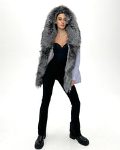Load image into Gallery viewer, Genuine Silver Fox Fur Trim Rabbit Fur Insulated Parka
