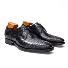 Load image into Gallery viewer, Black Nile Crocodile Dress Shoes
