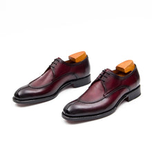 Load image into Gallery viewer, Burgundy leather Derby shoes

