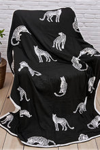 Load image into Gallery viewer, SC - Black and Ivory Cheetah Luxury Blanket
