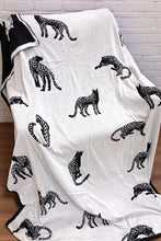 Load image into Gallery viewer, SC - Black and Ivory Cheetah Luxury Blanket
