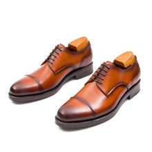 Load image into Gallery viewer, Handmade Derby Shoes Brown Leather
