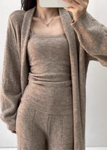 Load image into Gallery viewer, Soft Casual Knitted Long Cardigan&amp;Camisole&amp;Pants 3 Pieces Suit
