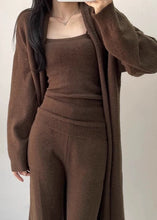 Load image into Gallery viewer, Soft Casual Knitted Long Cardigan&amp;Camisole&amp;Pants 3 Pieces Suit
