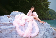 Load image into Gallery viewer, Tulle Ruffled Sleeves Fringe Multi-Color Custom Robe Dress for Theme Photo Shoot
