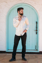Load image into Gallery viewer, Men's Satin Cream Dress Shirt
