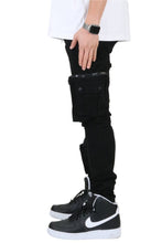 Load image into Gallery viewer, DOLCE Men's premium twill black cargo pants.

