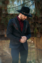 Load image into Gallery viewer, Men's Double Button Rhinestone Black Blazer
