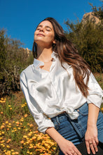 Load image into Gallery viewer, Men's Satin White Dress Shirt
