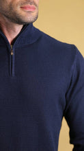 Load image into Gallery viewer, The Quarter Zipper Sweater(Navy)
