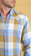 Load image into Gallery viewer, The Woodsman Shirt(Blue&amp;Pea Plaid)
