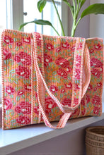 Load image into Gallery viewer, SC - Golden Hour Pink Floral Tote Bag
