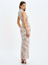 Load image into Gallery viewer, Tavia White Beaded Teardrop Neckline Maxi Dress
