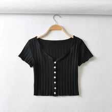 Load image into Gallery viewer, Chic Sweet Girl Style V-Neck Short Sleeve T-Shirt - # GIAA23510026
