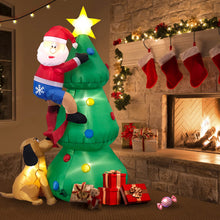 Load image into Gallery viewer, Inflatable Christmas Tree with A Santa Chased by A Dog Outdoor Decorations | NCS
